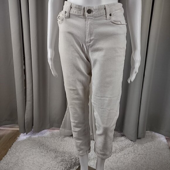 Paige Kylie Crop White Jeans With 5 Pockets Zip Fly With Button Closure Size 32 - Picture 3 of 12